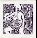 Artist: Lasisi, David. | Title: In the act of being trustful | Date: 1976 | Technique: screenprint, printed in purple ink, from one stencil
