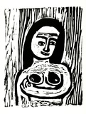 Artist: b'LAWTON, Tina' | Title: b'Number 9' | Date: 1962 | Technique: b'linocut, printed in black ink, from one block'