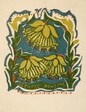 Artist: OGILVIE, Helen | Title: Greeting card: Scented Banjine | Technique: linocut, printed in colour, from multiple blocks