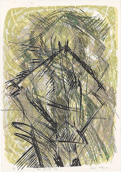 Artist: b'MEYER, Bill' | Title: b'Grass monolith green' | Date: 1987 | Technique: b'screenprint, printed in colour, from multiple stencils' | Copyright: b'\xc2\xa9 Bill Meyer' Artist: b'MEYER, Bill' | Title: b'Grass monolith green' | Date: 1987 | Technique: b'screenprint, printed in colour, from multiple stencils' | Copyright: b'\xc2\xa9 Bill Meyer'