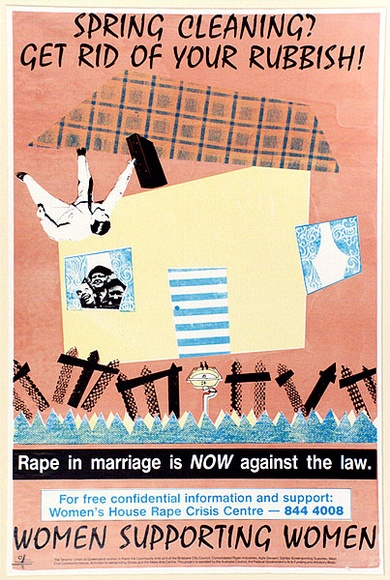 Artist: b'McDonald, Robyn.' | Title: b'Spring Cleaning? Get Rid of Your Rubbish!' | Date: 1989 | Technique: b'screenprint, printed in colour, from multiple screens' Artist: b'McDonald, Robyn.' | Title: b'Spring Cleaning? Get Rid of Your Rubbish!' | Date: 1989 | Technique: b'screenprint, printed in colour, from multiple screens'