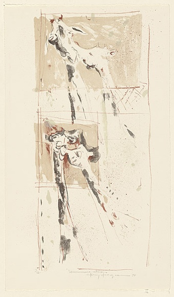 Artist: b'MACQUEEN, Mary' | Title: b'Communication' | Date: 1978 | Technique: b'lithograph, printed in colour, from multiple plates' | Copyright: b'Courtesy Paulette Calhoun, for the estate of Mary Macqueen' Artist: b'MACQUEEN, Mary' | Title: b'Communication' | Date: 1978 | Technique: b'lithograph, printed in colour, from multiple plates' | Copyright: b'Courtesy Paulette Calhoun, for the estate of Mary Macqueen'