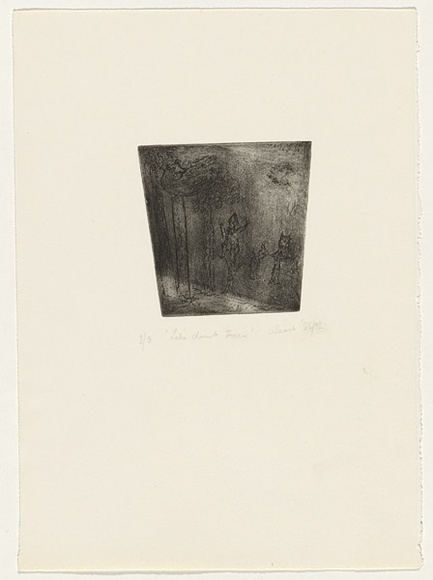 Artist: b'Shearer, Mitzi.' | Title: bLet's climb trees | Date: 1986-92 | Technique: b'etching, printed in black ink, from one  plate'