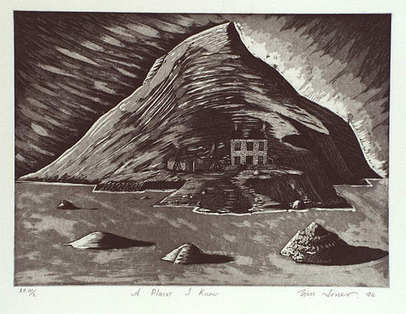 Artist: b'Jones, Tim.' | Title: b'A place I know' | Date: 1994 | Technique: b'etching, printed in black ink, from one plate' Artist: b'Jones, Tim.' | Title: b'A place I know' | Date: 1994 | Technique: b'etching, printed in black ink, from one plate'