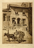 Artist: LINDSAY, Lionel | Title: A derelict, Kent Street, Sydney | Date: 1912 | Technique: etching and aquatint, printed in brown ink, from one plate | Copyright: Courtesy of the National Library of Australia