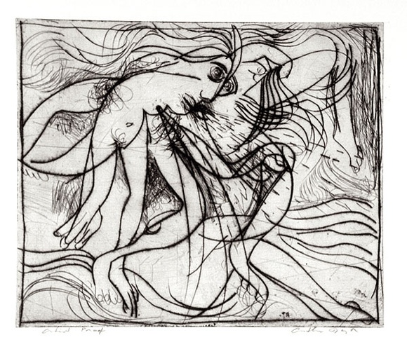 Artist: b'BOYD, Arthur' | Title: b'Birth of the Southern Cross.' | Date: 1962-63 | Technique: b'etching, printed in black ink, from one plate' | Copyright: b'Reproduced with permission of Bundanon Trust' Artist: b'BOYD, Arthur' | Title: b'Birth of the Southern Cross.' | Date: 1962-63 | Technique: b'etching, printed in black ink, from one plate' | Copyright: b'Reproduced with permission of Bundanon Trust'
