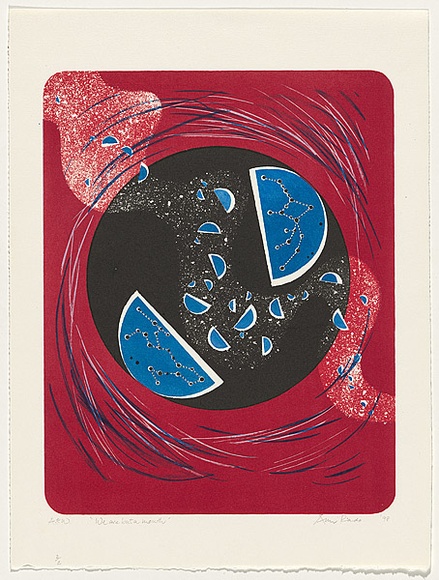 Artist: b'Rado, Ann.' | Title: b'We are but a mouth' | Date: 1998, May | Technique: b'lithograph, printed in colour, from three stones' Artist: b'Rado, Ann.' | Title: b'We are but a mouth' | Date: 1998, May | Technique: b'lithograph, printed in colour, from three stones'
