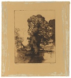 Artist: b'Long, Sydney.' | Title: b'The water meads' | Date: 1928 | Technique: b'line-etching, drypoint printed in brown ink from one zinc plate' | Copyright: b'Reproduced with the kind permission of the Ophthalmic Research Institute of Australia'
