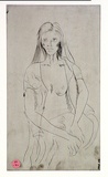 Artist: COLEING, Tony | Title: Girl on Adrian's chair. | Date: 1985 | Technique: drypoint on acetate