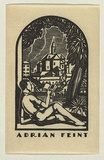 Artist: FEINT, Adrian | Title: Bookplate: Adrian Feint. | Date: 1930 | Technique: wood-engraving, printed in black ink, from one block | Copyright: Courtesy the Estate of Adrian Feint