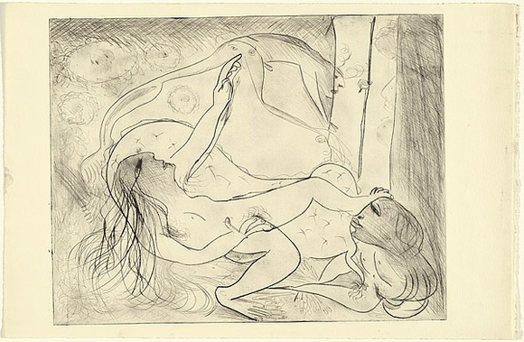 Artist: b'BOYD, Arthur' | Title: b'Danae on a couch with open window.' | Date: (1968-69) | Technique: b'drypoint, printed in black ink, from one plate' | Copyright: b'Reproduced with permission of Bundanon Trust' Artist: b'BOYD, Arthur' | Title: b'Danae on a couch with open window.' | Date: (1968-69) | Technique: b'drypoint, printed in black ink, from one plate' | Copyright: b'Reproduced with permission of Bundanon Trust'