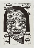 Artist: Klein, Deborah. | Title: Eyes everywhere | Date: 1996 | Technique: linocut, printed in black ink, from one block