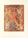 Artist: Hayward Pooaraar, Bevan. | Title: Ancestral Spirits and Yonga Anthropomorph | Date: 1989 | Technique: screenprint