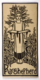 Artist: Waller, Christian. | Title: Greeting card: Greetings from Roy Shepherd | Date: c.1932 | Technique: linocut, printed in black ink, from one block