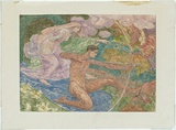 Artist: BUNNY, Rupert | Title: La Chasse [The hunt]. | Date: 1920 | Technique: monotype, printed in colour, from one zinc plate