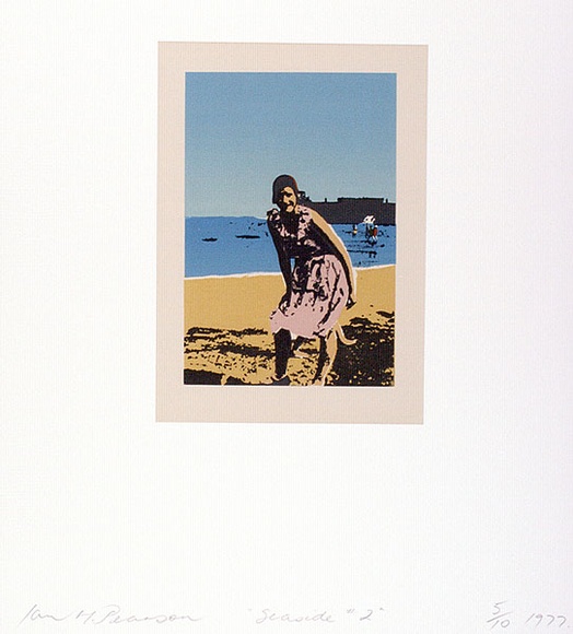 Artist: b'Pearson, Ian.' | Title: b'Seaside 2' | Date: 1977 | Technique: b'screenprint, printed in colour, from multiple stencils' Artist: b'Pearson, Ian.' | Title: b'Seaside 2' | Date: 1977 | Technique: b'screenprint, printed in colour, from multiple stencils'