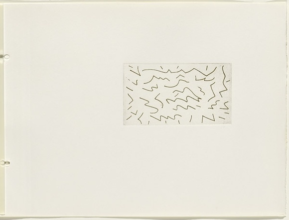 Artist: b'JACKS, Robert' | Title: b'not titled [abstract linear composition]. [leaf 21 : recto].' | Date: 1978 | Technique: b'etching, printed in black ink, from one plate'