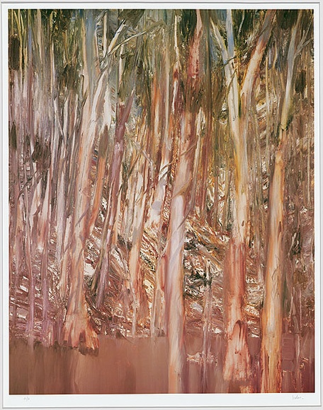 Artist: b'Nolan, Sidney.' | Title: b'(Trees by a brown river).' | Date: 1981 | Technique: b'offset-lithograph, printed in black ink'