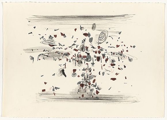 Artist: b'WILLIAMS, Fred' | Title: b'You Yangs landscape' | Date: 1963 | Technique: b'lithograph, printed in colour, from three zinc plates' | Copyright: b'\xc2\xa9 Fred Williams Estate' Artist: b'WILLIAMS, Fred' | Title: b'You Yangs landscape' | Date: 1963 | Technique: b'lithograph, printed in colour, from three zinc plates' | Copyright: b'\xc2\xa9 Fred Williams Estate'