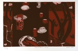 Artist: Hattam, Katherine. | Title: Food and water II morning | Date: 1998, September | Technique: etching and aquatint, printed in colour, from multiple plates; handcoloured