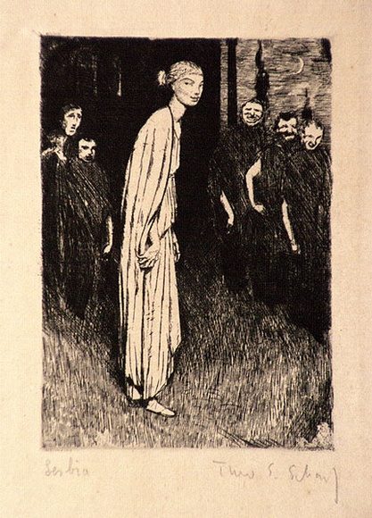 Artist: b'Scharf, Theo.' | Title: b'Lesbia' | Date: c.1930 | Technique: b'etching, printed in black ink, from one plate' | Copyright: b'\xc2\xa9 The Estate of Theo Scharf.' Artist: b'Scharf, Theo.' | Title: b'Lesbia' | Date: c.1930 | Technique: b'etching, printed in black ink, from one plate' | Copyright: b'\xc2\xa9 The Estate of Theo Scharf.'