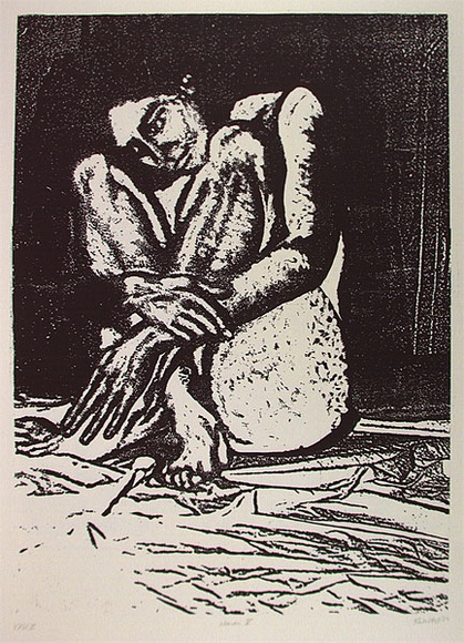 Artist: b'Walters, Kath.' | Title: b'Woman V' | Date: 1989 | Technique: b'lithograph, printed in black ink, from one stone' Artist: b'Walters, Kath.' | Title: b'Woman V' | Date: 1989 | Technique: b'lithograph, printed in black ink, from one stone'