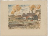 Title: BHP Newcastle | Date: 1948 | Technique: monotype, printed in colour, from one plate