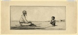 Artist: b'Darbyshire, Beatrice.' | Title: b'The spearmakers.' | Date: c.1934 | Technique: b'etching and drypoint, printed in black ink, from one copper plate'