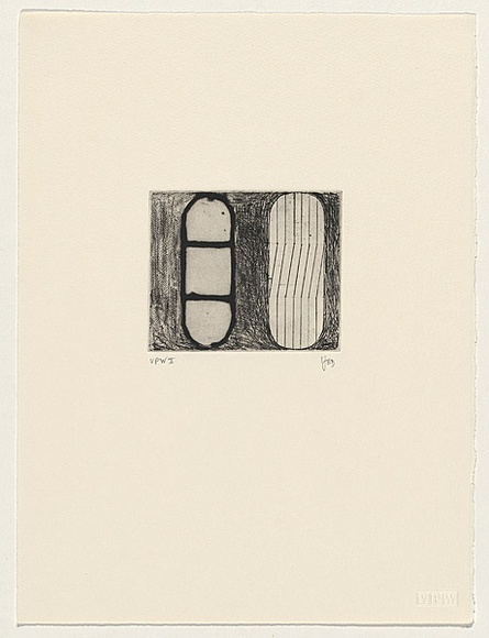 Artist: b'Friend, Ian.' | Title: b'not titled I (geometric forms)' | Date: 1989, May | Technique: b'etching and drypoint, printed in black ink, from one plate' | Copyright: b'\xc2\xa9 Ian Friend' Artist: b'Friend, Ian.' | Title: b'not titled I (geometric forms)' | Date: 1989, May | Technique: b'etching and drypoint, printed in black ink, from one plate' | Copyright: b'\xc2\xa9 Ian Friend'