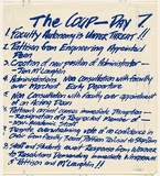 Artist: HANLEY, Nicky | Title: The coup - day seven. | Date: 1979 | Technique: screenprint, printed in blue ink, from one stencil