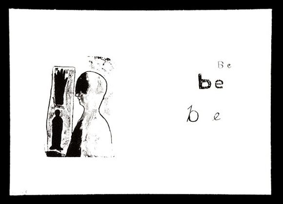 Artist: b'Boag, Yvonne.' | Title: b'Be be be.' | Date: 1993 | Technique: b'lithograph, printed in black ink, from one plate' | Copyright: b'\xc2\xa9 Yvonne Boag' Artist: b'Boag, Yvonne.' | Title: b'Be be be.' | Date: 1993 | Technique: b'lithograph, printed in black ink, from one plate' | Copyright: b'\xc2\xa9 Yvonne Boag'