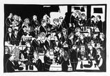 Artist: Allen, Joyce. | Title: (Diners). | Date: (1991) | Technique: linocut, printed in black ink, from one block