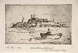 Artist: Curtis, Robert Emerson. | Title: Alcatraz Island, San Francisco Bay. | Date: 1923 | Technique: etching, printed in black ink, from one plate