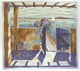 Artist: Seidel, Brian | Title: Ilyuka Boathouse | Date: 1988 | Technique: lithograph, printed in colour, from multiple stones | Copyright: © Brian Seidel. Licensed by VISCOPY, Australia