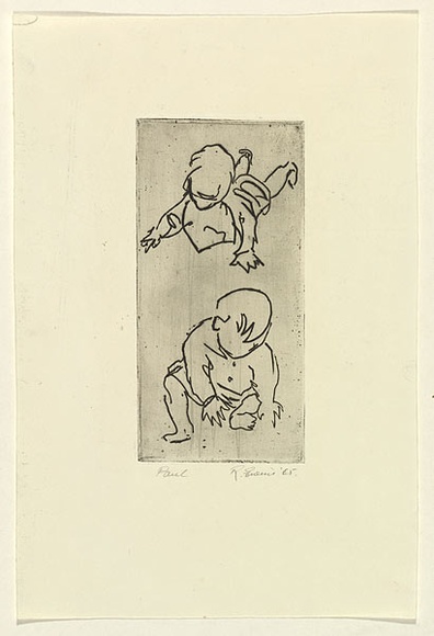 Artist: b'EWINS, Rod' | Title: b'Paul.' | Date: 1965 | Technique: b'etching, printed in black ink, from one aluminium plate'