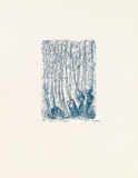 Artist: MEYER, Bill | Title: Forest intifada. | Date: 1992 | Technique: etching, printed in dark blue charbonnel, from one plate | Copyright: © Bill Meyer