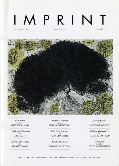 Artist: b'PRINT COUNCIL OF AUSTRALIA' | Title: b'Periodical | Imprint. Melbourne: Print Council of Australia, vol. 31, no. 3, 1996' | Date: 1996 Artist: b'PRINT COUNCIL OF AUSTRALIA' | Title: b'Periodical | Imprint. Melbourne: Print Council of Australia, vol. 31, no. 3, 1996' | Date: 1996