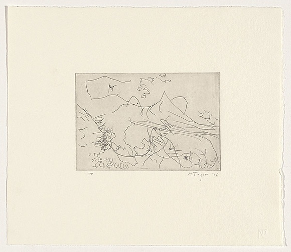 Artist: b'Taylor, Michael.' | Title: b'not titled [6]' | Date: 2006 | Technique: b'etching, printed in black ink, from one zinc plate' | Copyright: b'\xc2\xa9 Michael Taylor'
