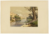 Artist: b'Angas, George French.' | Title: b'The River Murray above Moorundie.' | Date: 1846-47 | Technique: b'lithograph, printed in colour, from multiple stones; varnish highlights by brush'