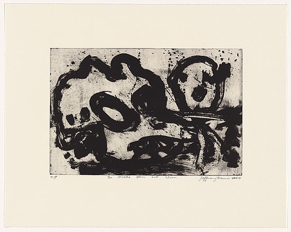 Artist: b'Harris, Jeffrey.' | Title: b'To make thin and worn' | Date: 2000 | Technique: b'liftground etching and aquatint, printed in black ink, from one plate' Artist: b'Harris, Jeffrey.' | Title: b'To make thin and worn' | Date: 2000 | Technique: b'liftground etching and aquatint, printed in black ink, from one plate'