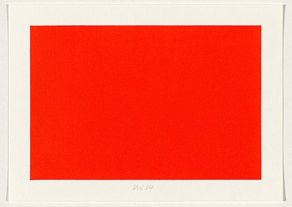 Artist: Wiebke, Karl. | Title: not titled [fluro red-orange] | Date: 2004 | Technique: screenprint, printed in acrylic paint, from one stencil
