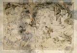 Artist: Barwell, Jennifer. | Title: (The roundup). | Date: (1955) | Technique: etching printed in brown ink from one  plate
