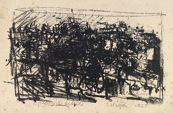 Artist: b'Halpern, Stacha.' | Title: b'not titled [Paris scene]' | Date: 1965 | Technique: b'lithograph, printed in black ink, from one stone [or plate]'