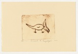 Artist: Napaltjarri, Eileen. | Title: Ninu | Date: 2004 | Technique: drypoint etching, printed in brown ink, from one perspex plate