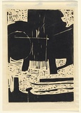 Artist: Salkauskas, Henry. | Title: Black Harbour. | Date: 1961 | Technique: linocut, printed in black ink, from one block | Copyright: © Eva Kubbos