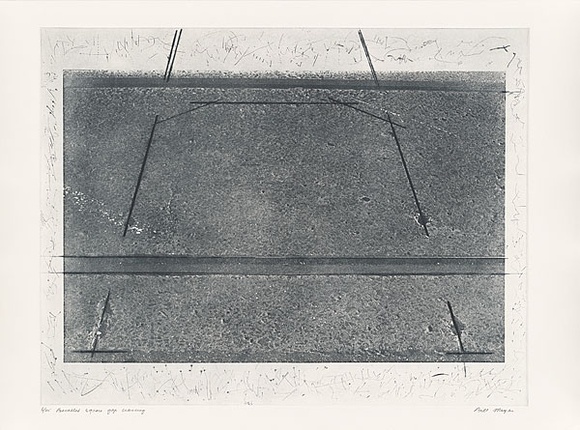 Artist: b'MEYER, Bill' | Title: b'Bevelled square gap crossing' | Date: 1979-1983 | Technique: b'photo-etching and drypoint, printed in black ink, from one plate' | Copyright: b'\xc2\xa9 Bill Meyer' Artist: b'MEYER, Bill' | Title: b'Bevelled square gap crossing' | Date: 1979-1983 | Technique: b'photo-etching and drypoint, printed in black ink, from one plate' | Copyright: b'\xc2\xa9 Bill Meyer'