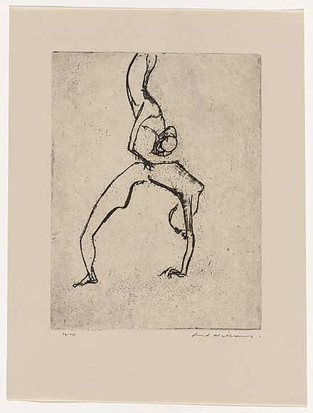 Artist: b'WILLIAMS, Fred' | Title: b'Tumblers. Number 2' | Date: 1967 | Technique: b'etching, deep etching, flat biting and mezzotint, printed in black ink, from one zinc plate' | Copyright: b'\xc2\xa9 Fred Williams Estate' Artist: b'WILLIAMS, Fred' | Title: b'Tumblers. Number 2' | Date: 1967 | Technique: b'etching, deep etching, flat biting and mezzotint, printed in black ink, from one zinc plate' | Copyright: b'\xc2\xa9 Fred Williams Estate'