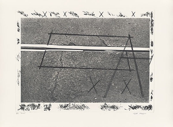 Artist: b'MEYER, Bill' | Title: b'Horeb.' | Date: 1981 | Technique: b'photo-etching, aquatint, drypoint, printed in black ink, from one zinc plate' | Copyright: b'\xc2\xa9 Bill Meyer' Artist: b'MEYER, Bill' | Title: b'Horeb.' | Date: 1981 | Technique: b'photo-etching, aquatint, drypoint, printed in black ink, from one zinc plate' | Copyright: b'\xc2\xa9 Bill Meyer'
