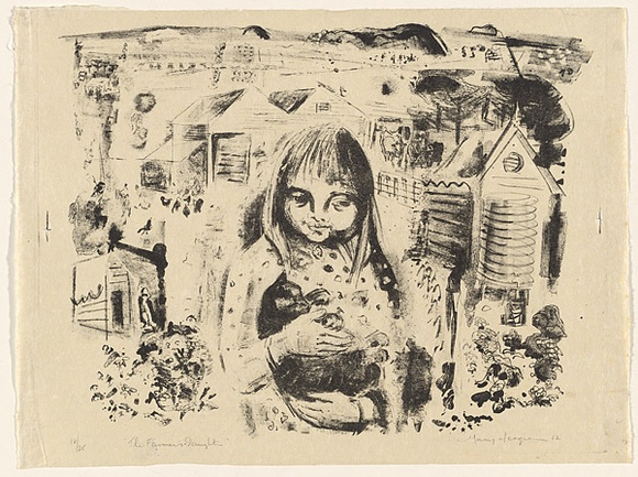 Artist: b'MACQUEEN, Mary' | Title: bThe farmer's daughter | Date: 1962 | Technique: b'lithograph, printed in black ink, from one plate' | Copyright: b'Courtesy Paulette Calhoun, for the estate of Mary Macqueen' Artist: b'MACQUEEN, Mary' | Title: bThe farmer's daughter | Date: 1962 | Technique: b'lithograph, printed in black ink, from one plate' | Copyright: b'Courtesy Paulette Calhoun, for the estate of Mary Macqueen'