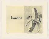 Artist: b'Wadelton, David.' | Title: bA page from Lucy's book | Date: 1999, November | Technique: b'etching, printed in black ink and relief printed in colour, from one plate'